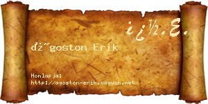 Ágoston Erik névjegykártya