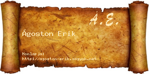 Ágoston Erik névjegykártya