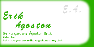 erik agoston business card